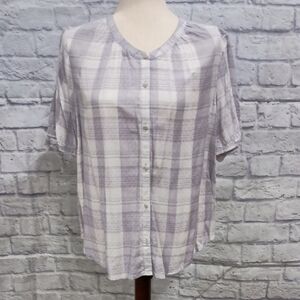 Universal Thread Light Purple and White Checkered Shirt